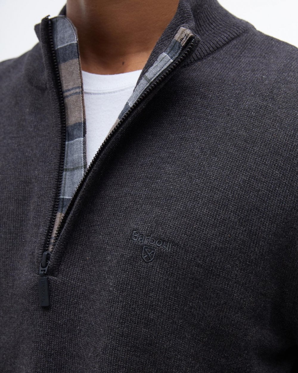 Barbour Avoch Mens Half Zip Jumper - Charcoal Marl