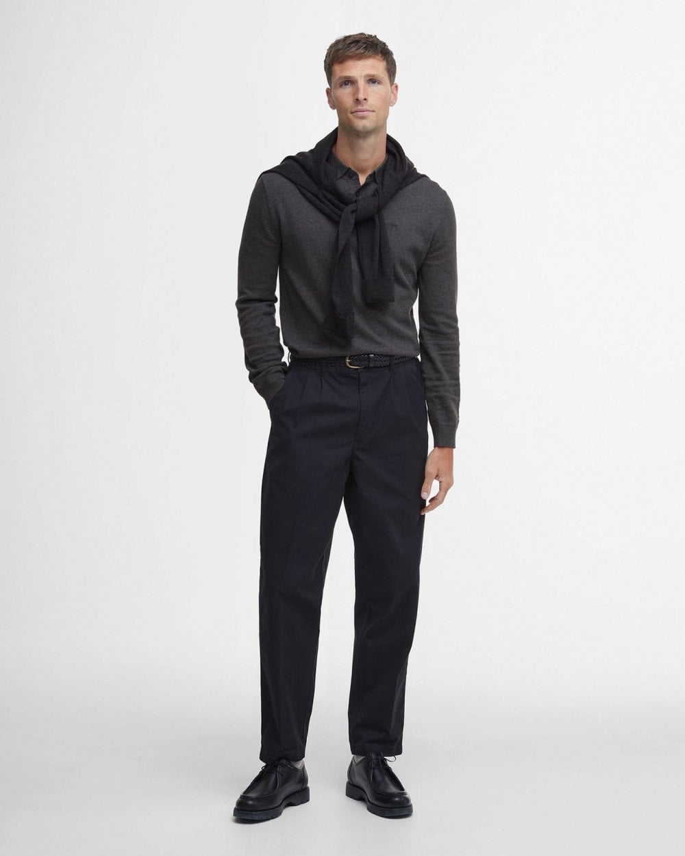 Barbour Barbour Bassington Mens Long Sleeve Knitted Polo Shirt