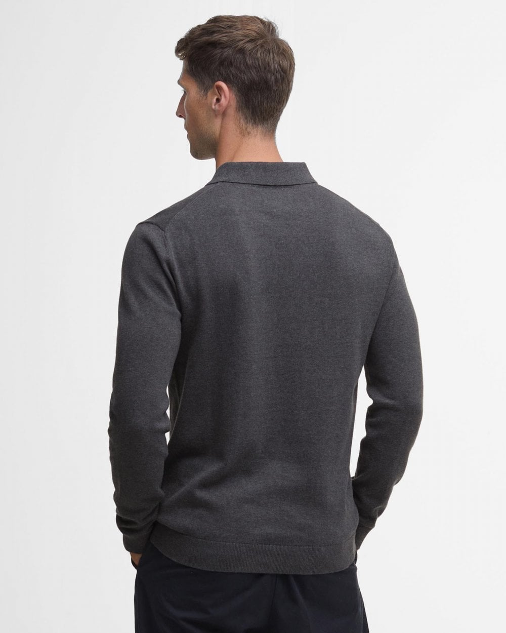 Barbour Barbour Bassington Mens Long Sleeve Knitted Polo Shirt