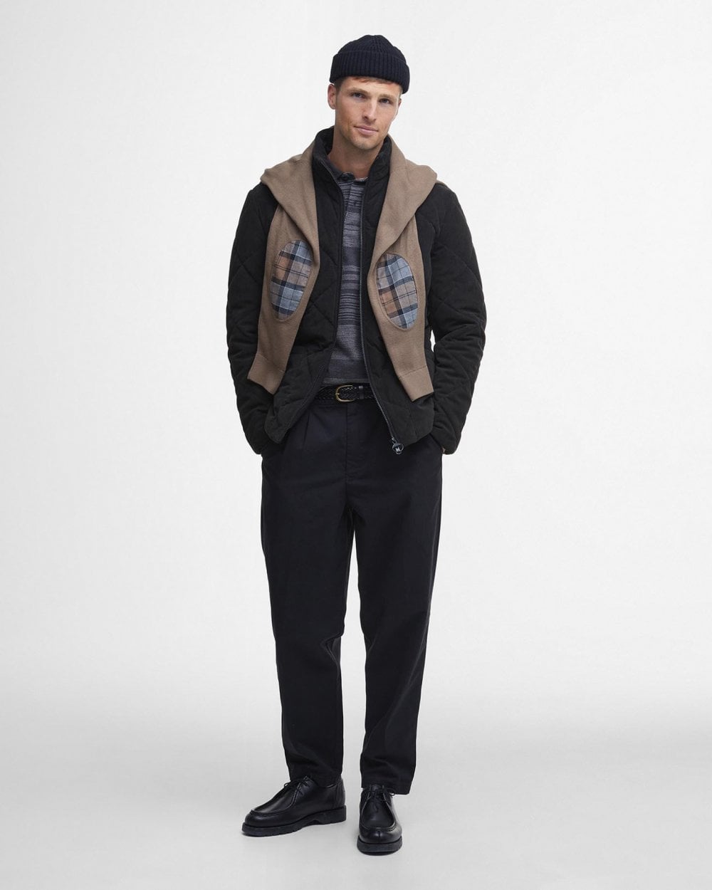 Barbour Cord Liddesdale Mens Quilted Jacket - Black