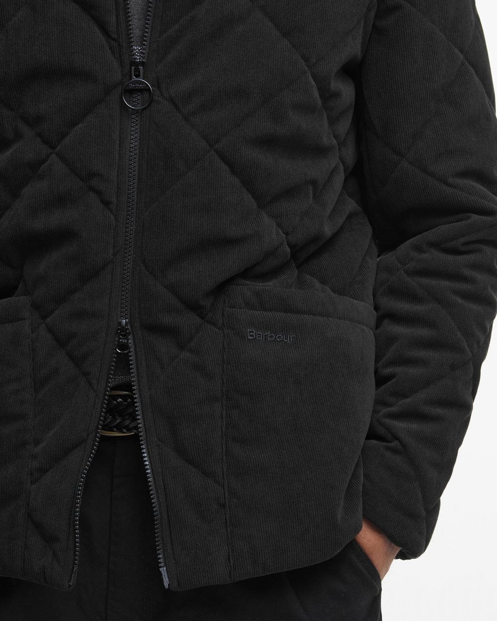 Barbour Cord Liddesdale Mens Quilted Jacket - Black