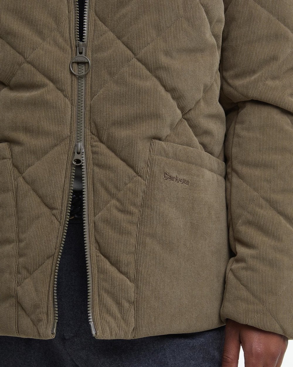 Barbour Cord Liddesdale Mens Quilted Jacket - Fossil