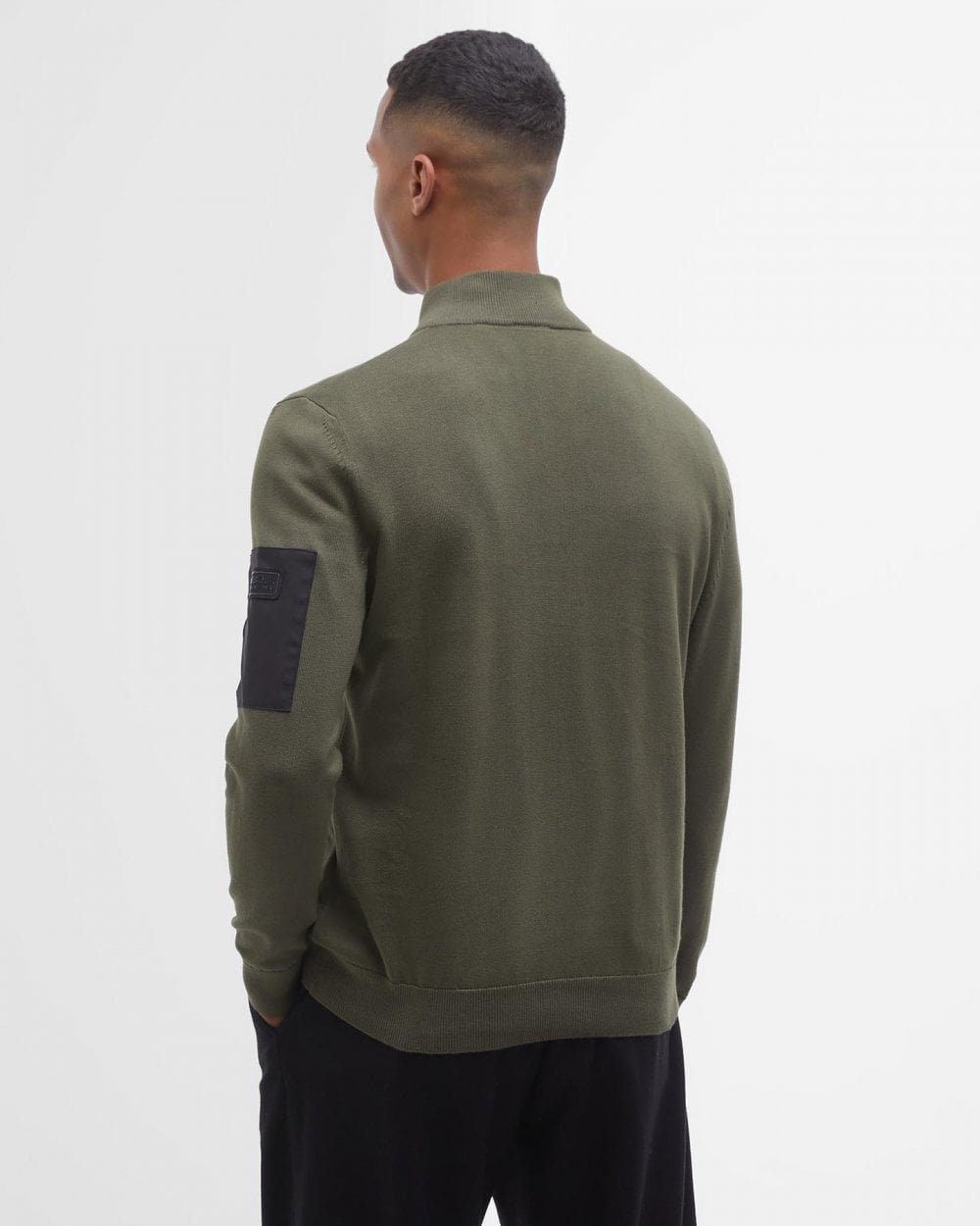 Barbour International Blades Mens Cotton Half Zip Jumper - Uniform Green