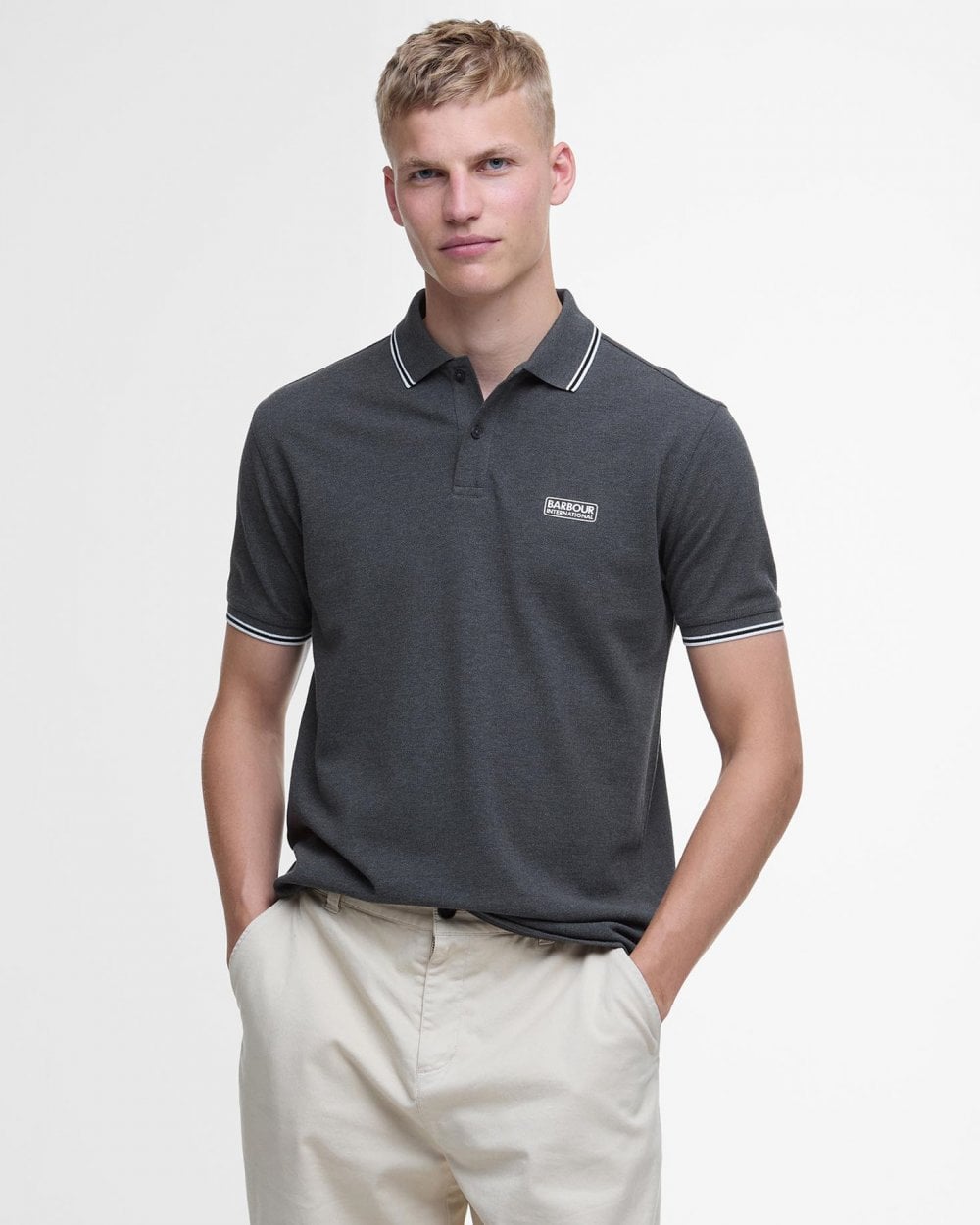 Barbour International Evan Mens Tipped Polo Shirt