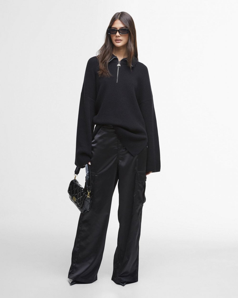 Barbour International Franchesca Womens Half Zip Jumper - Black