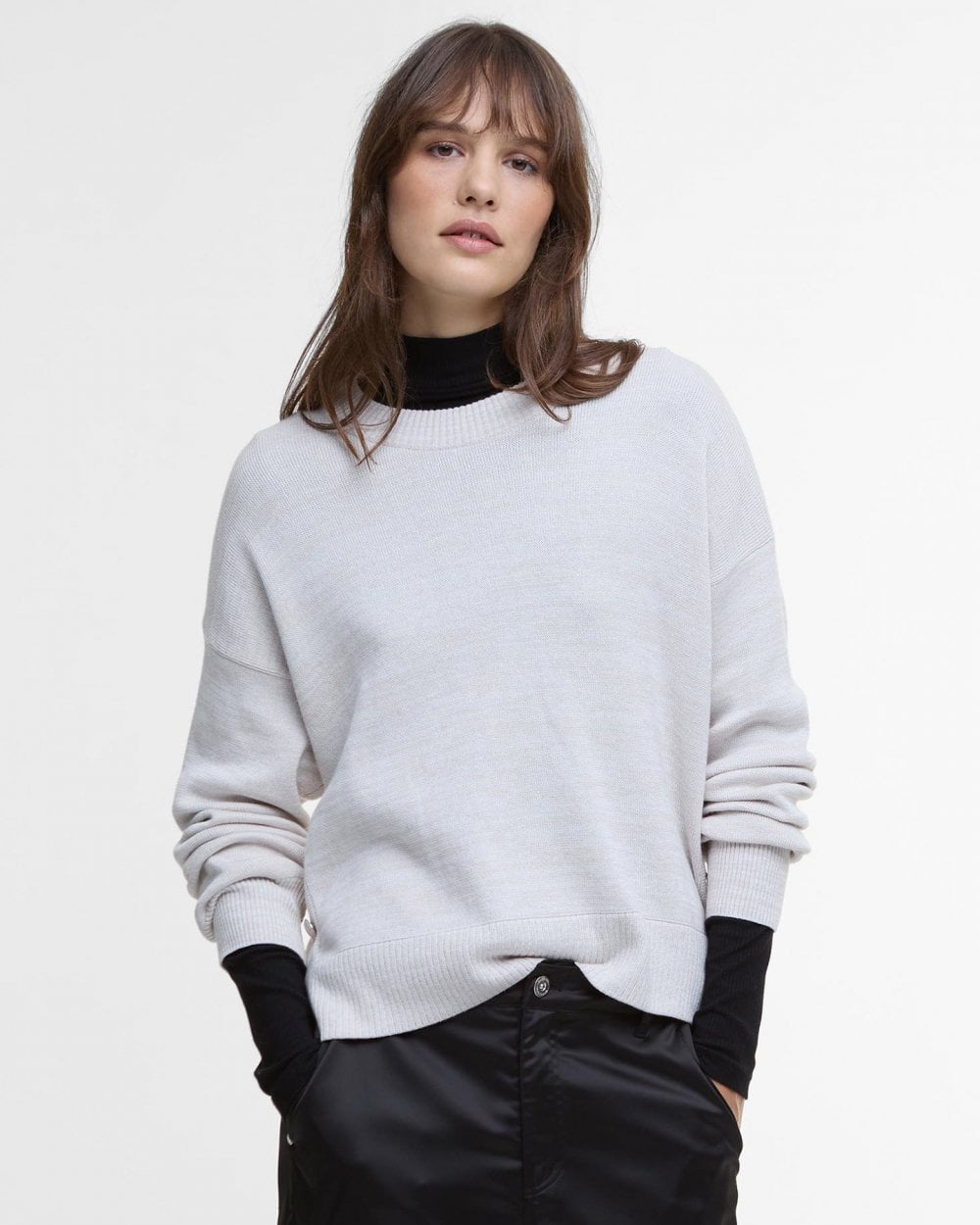Barbour International Peyton Womens Knitted Jumper - Silver Cloud