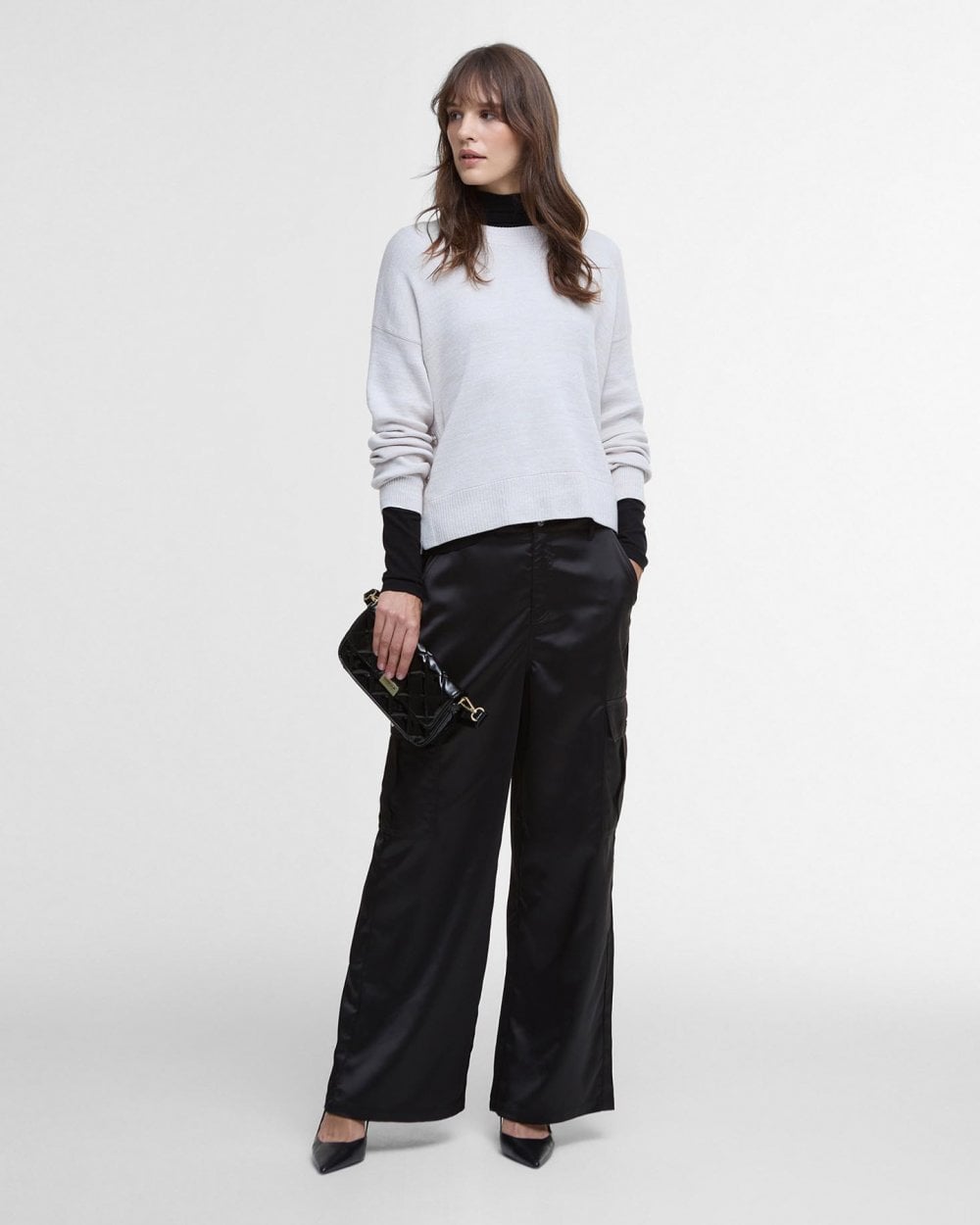 Barbour International Peyton Womens Knitted Jumper - Silver Cloud