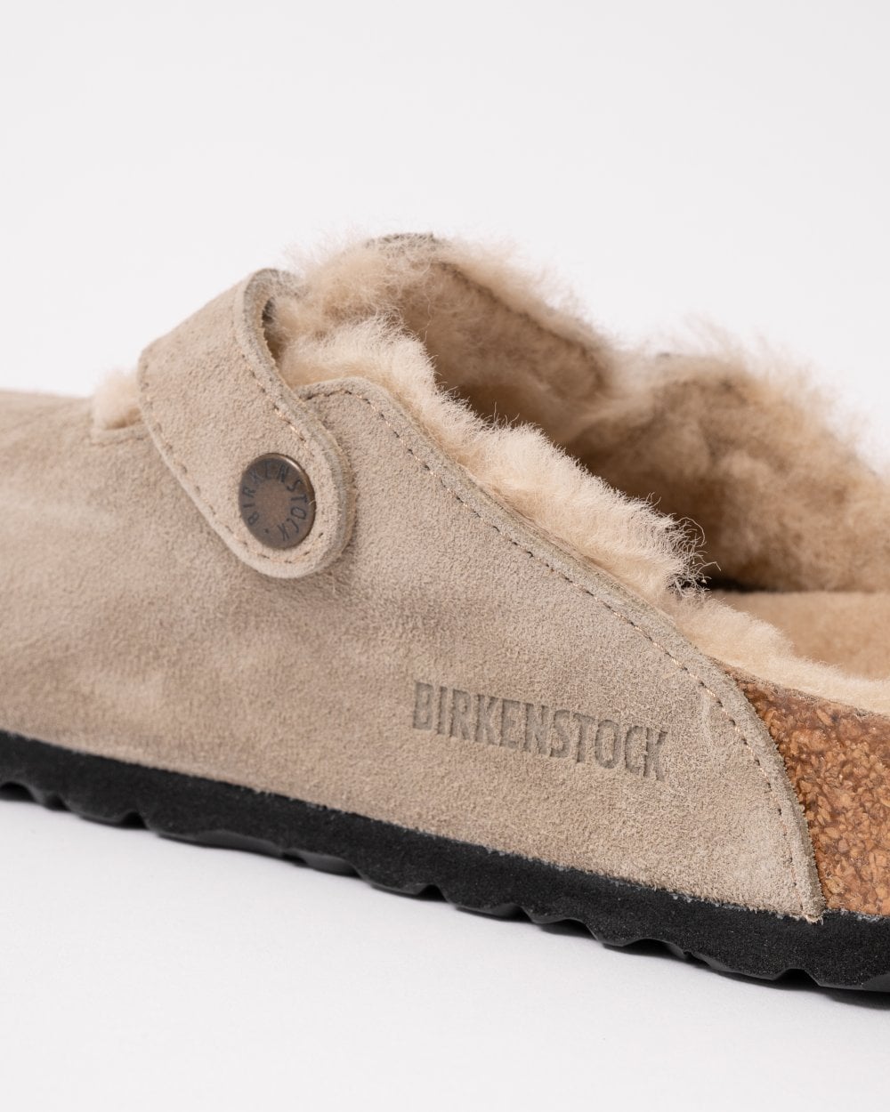 Birkenstock Boston VL Sheepskin Womens Clogs - Taupe