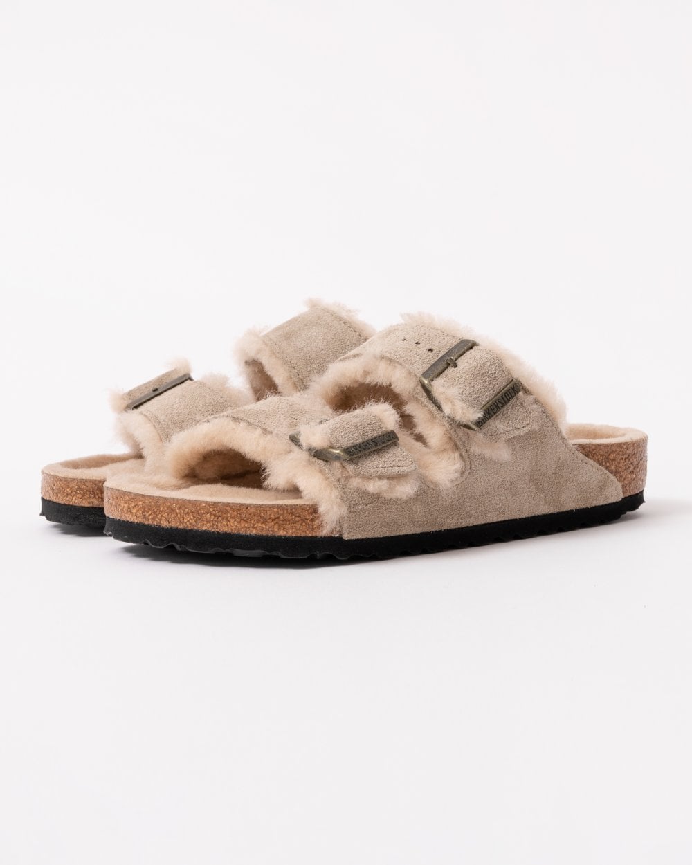 Birkenstock Arizona VL Shearling Womens Sandals - Taupe