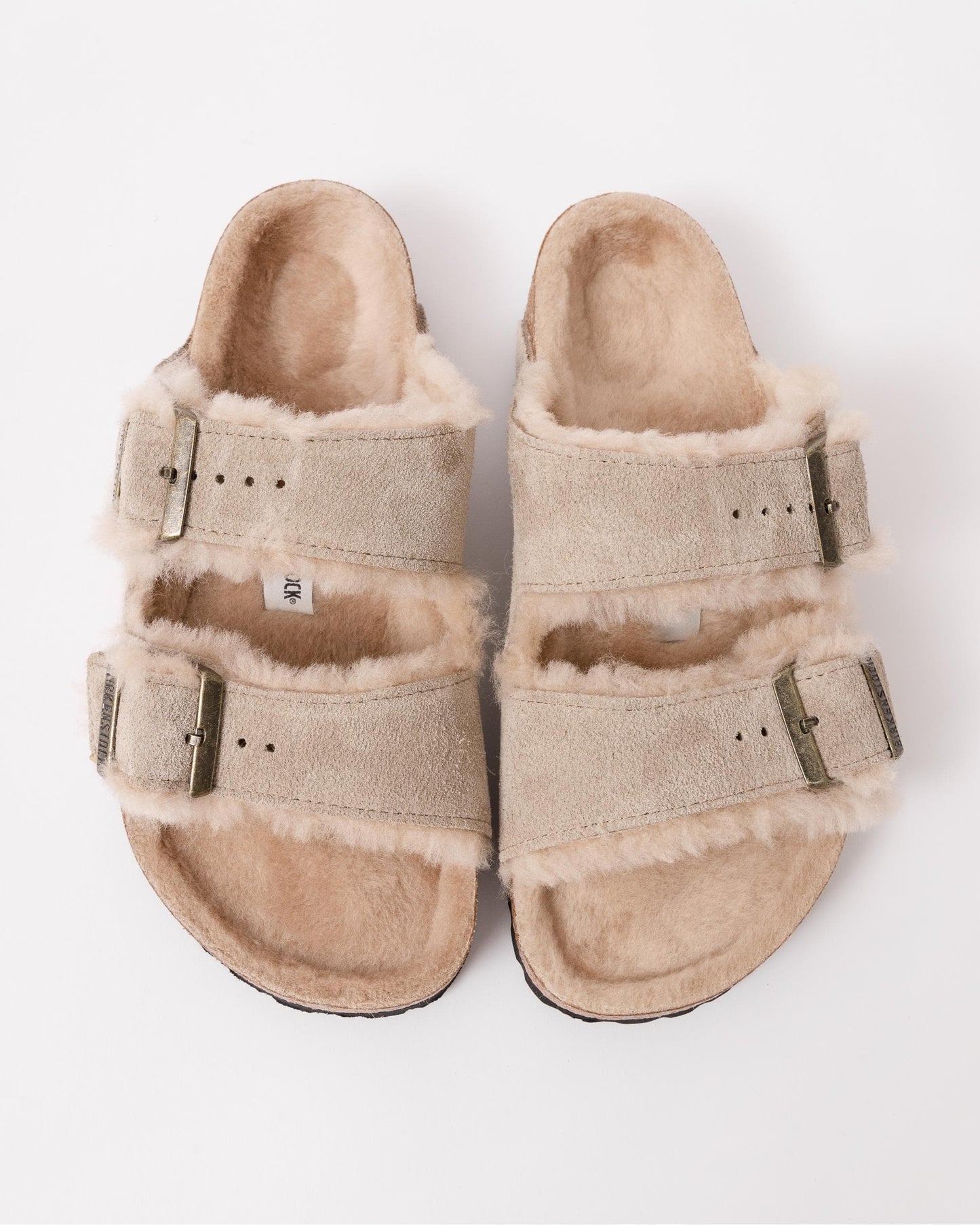 Birkenstock Arizona VL Shearling Womens Sandals - Taupe