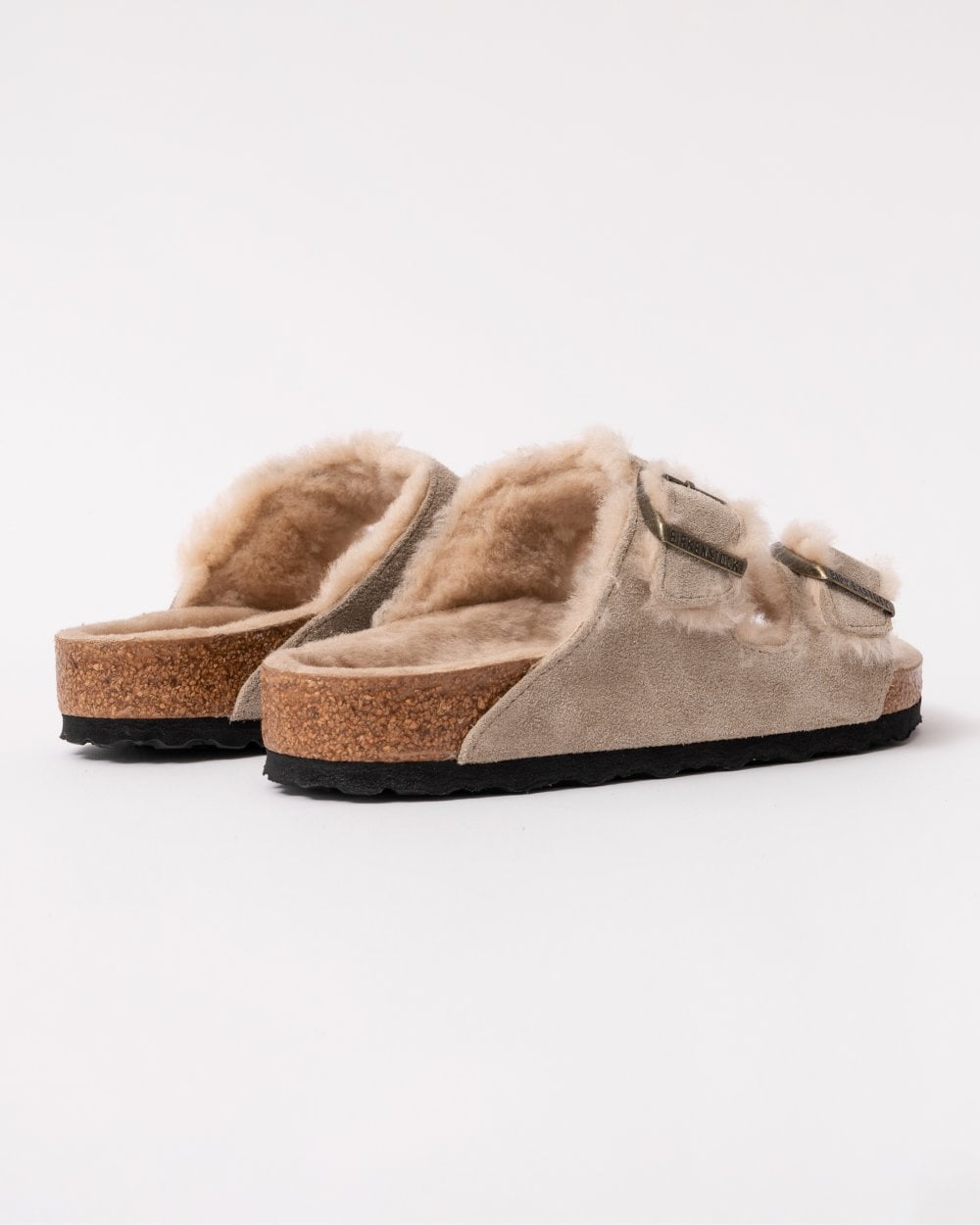 Birkenstock Arizona VL Shearling Womens Sandals - Taupe