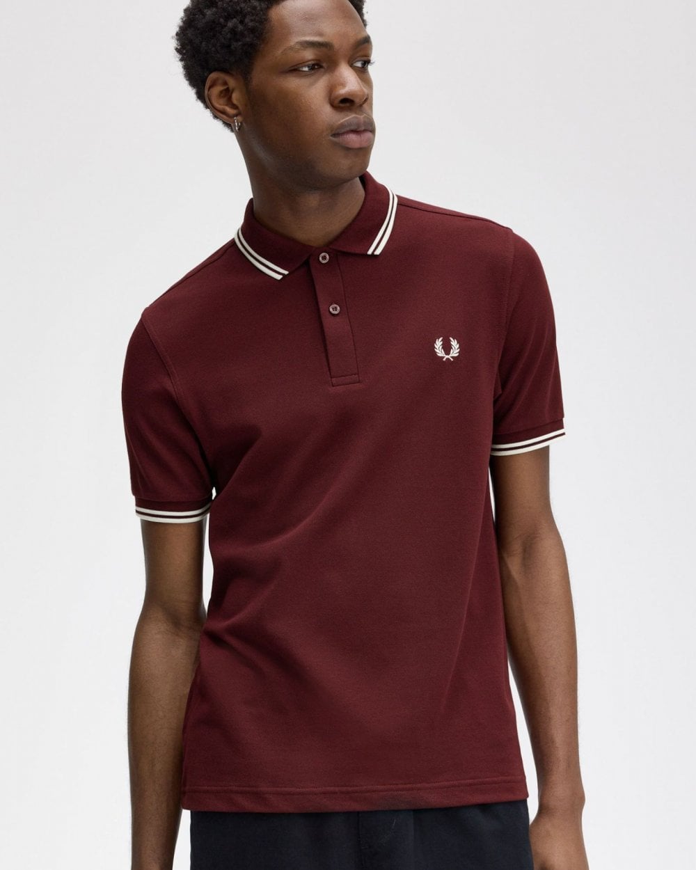 Fred Perry Mens Twin Tipped Signature Polo Shirt NOS - Oxblood 597