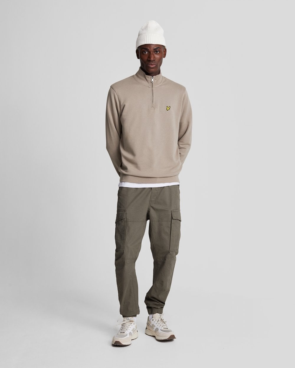 Lyle & Scott Cotton Merino Mens Quarter Zip Jumper - W870 Cove
