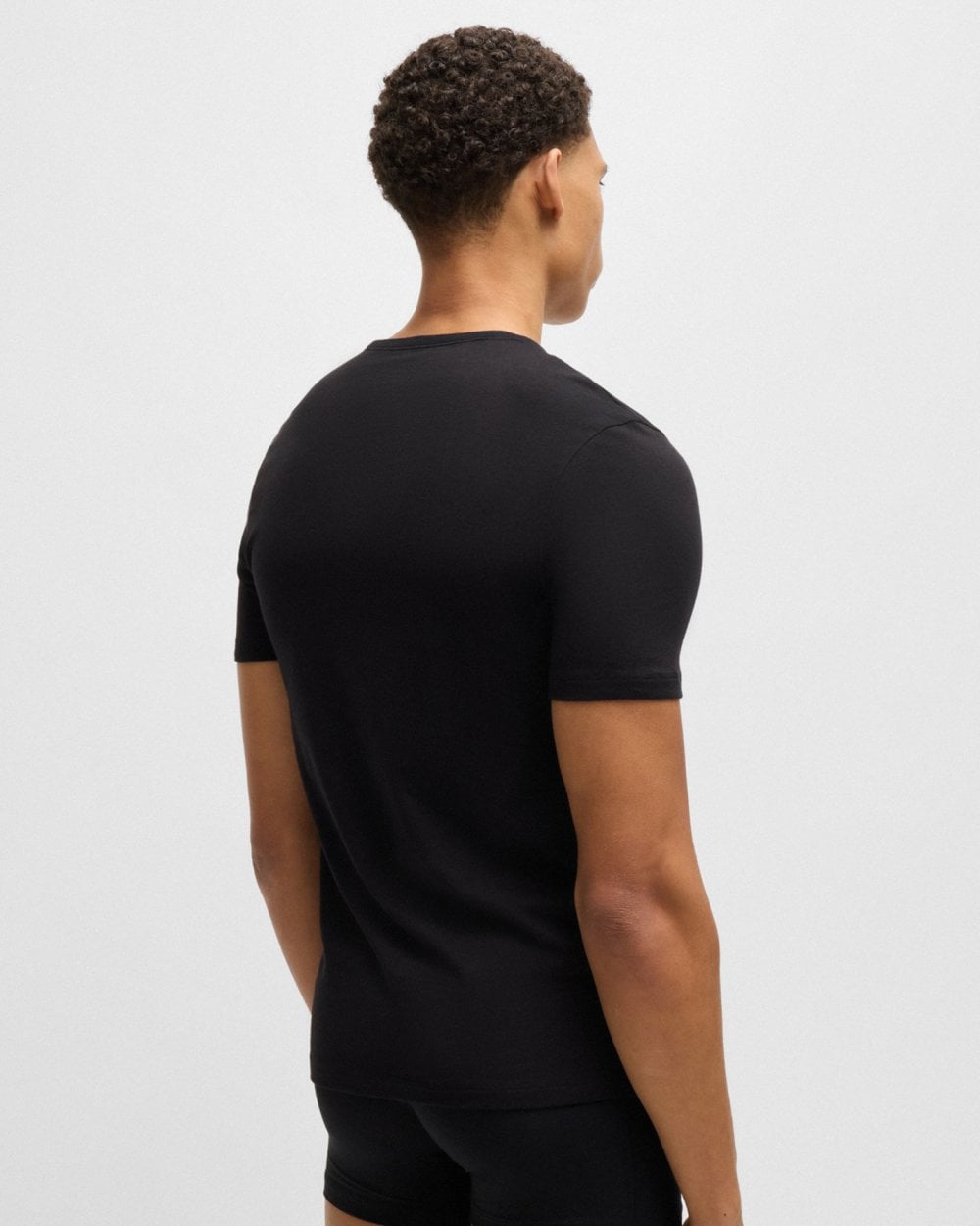 BOSS Orange Mens Three-Pack of Cotton Underwear T-Shirts with Logo Embroidery - Open Miscellaneous 989