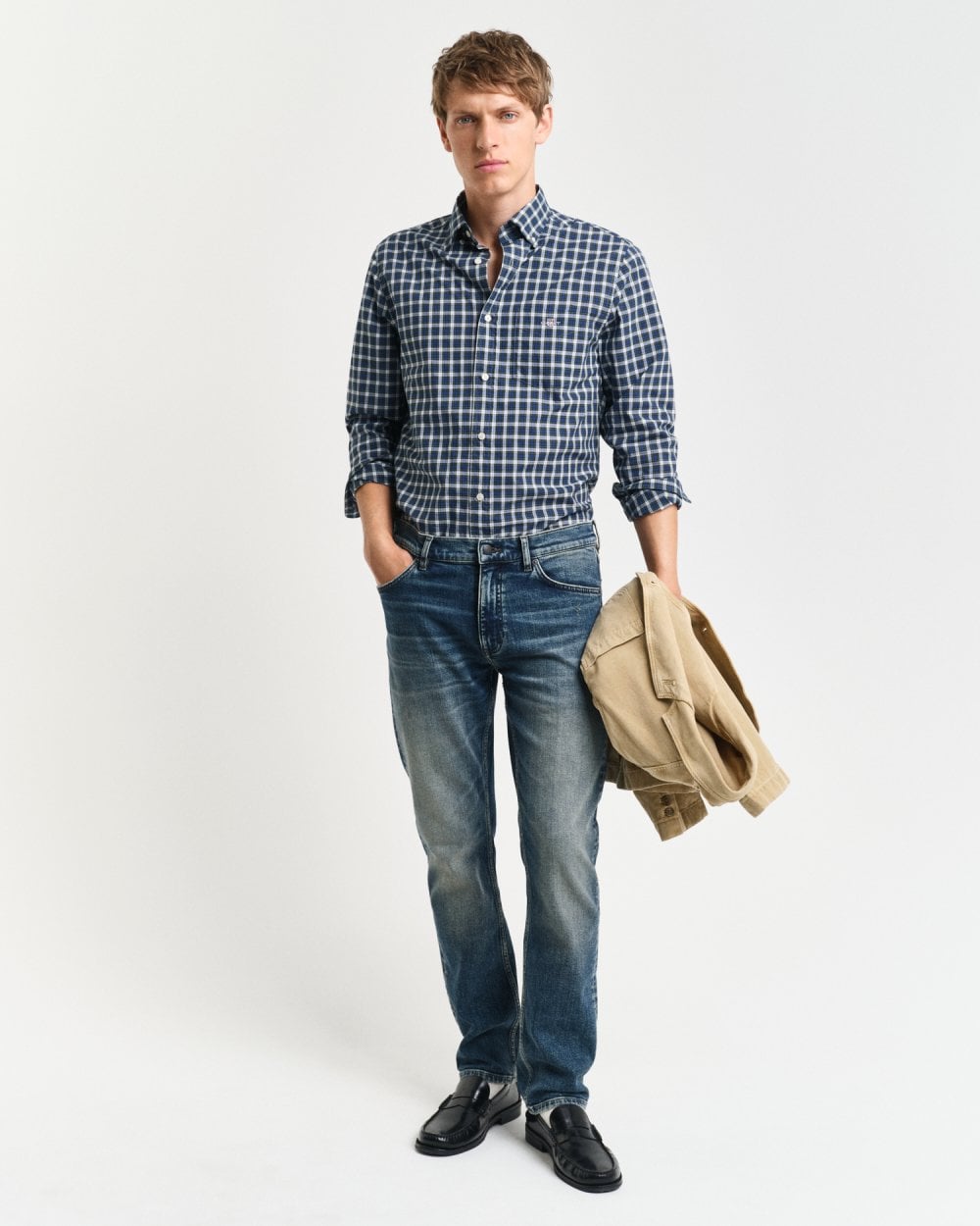 GANT GANT Mens Regular Fit Classic Poplin Tartan Shirt