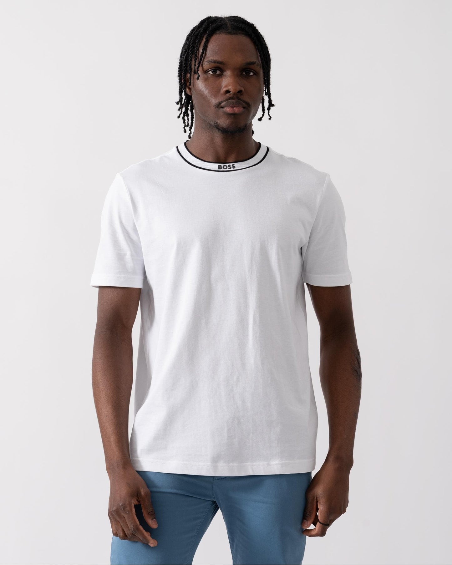 BOSS Green Tee 5 Mens Logo Collar T-Shirt