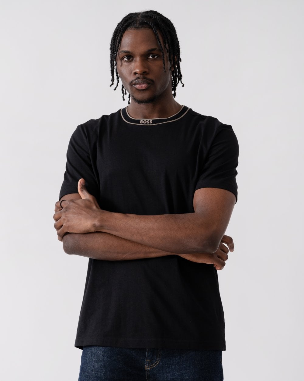 BOSS Green Tee 5 Mens Logo Collar T-Shirt