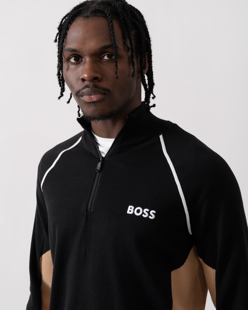 BOSS Green BOSS Green Hydro-X Mens Cotton Blend 1/4 Zip Sweatshirt