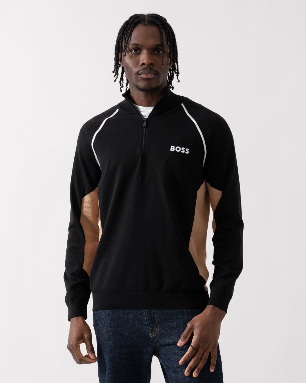 BOSS Green BOSS Green Hydro-X Mens Cotton Blend 1/4 Zip Sweatshirt