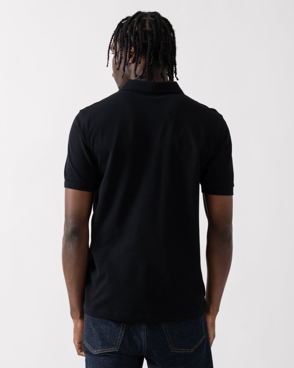 Fred Perry Mens Plain Signature Polo Shirt - Black/Marmalade W96
