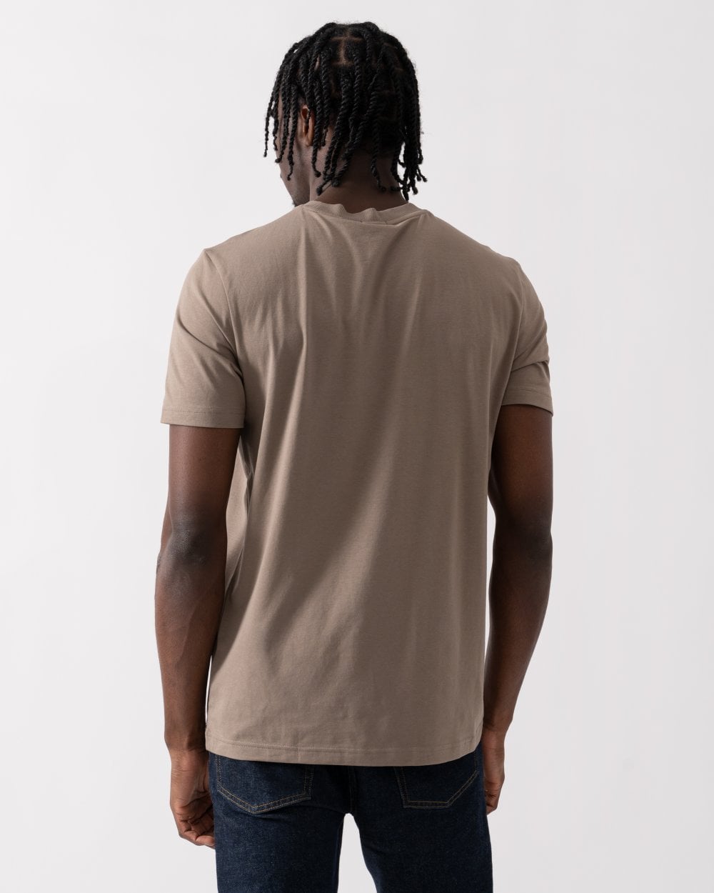 BOSS Green Tee Mens Stretch Cotton T-Shirt with Contrast Logo - Light/Pastel Green 335