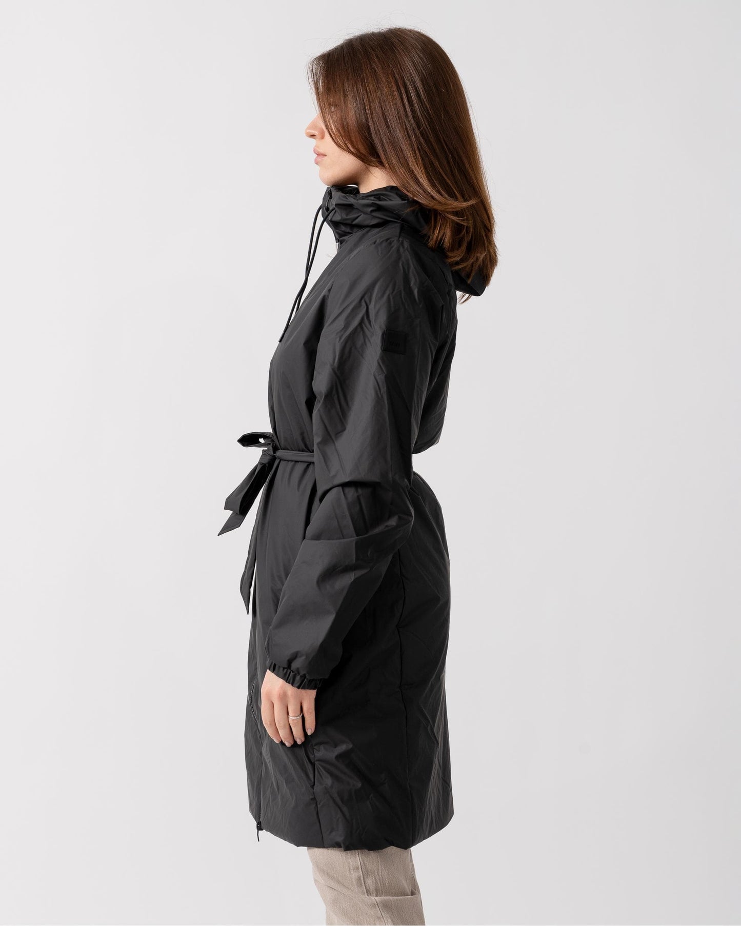 Rains Lohja Long Insulated Curve Jacket - 01 Black