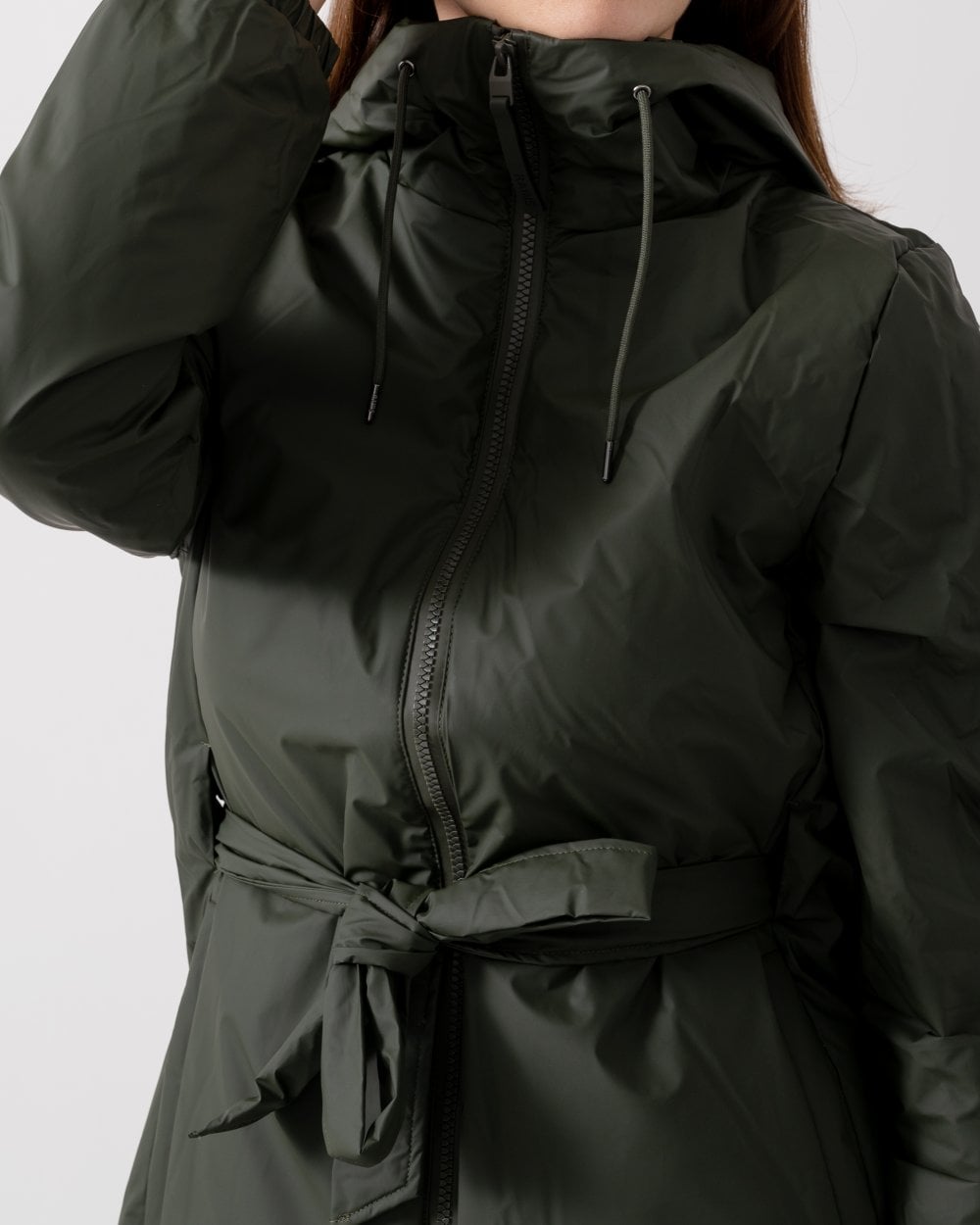 Rains Lohja Long Insulated Curve Jacket - 03 Green