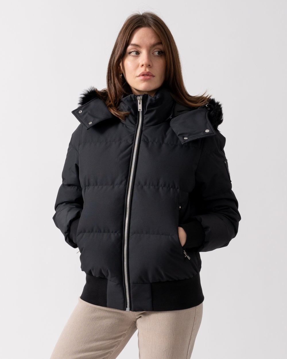 Moose Knuckles Womens Cloud Shearling Womens Bomber Jacket