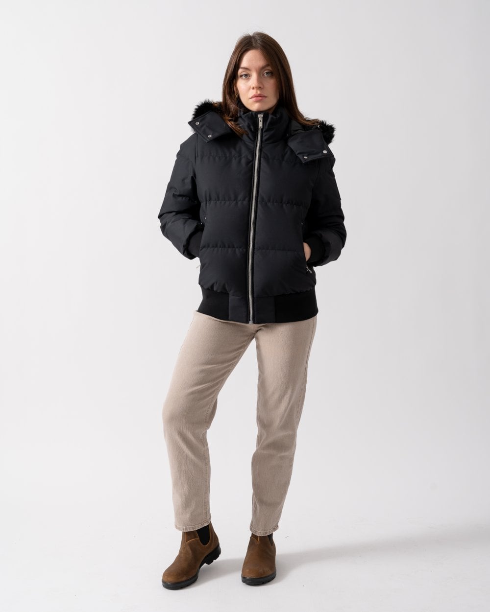 Moose Knuckles Womens Cloud Shearling Womens Bomber Jacket