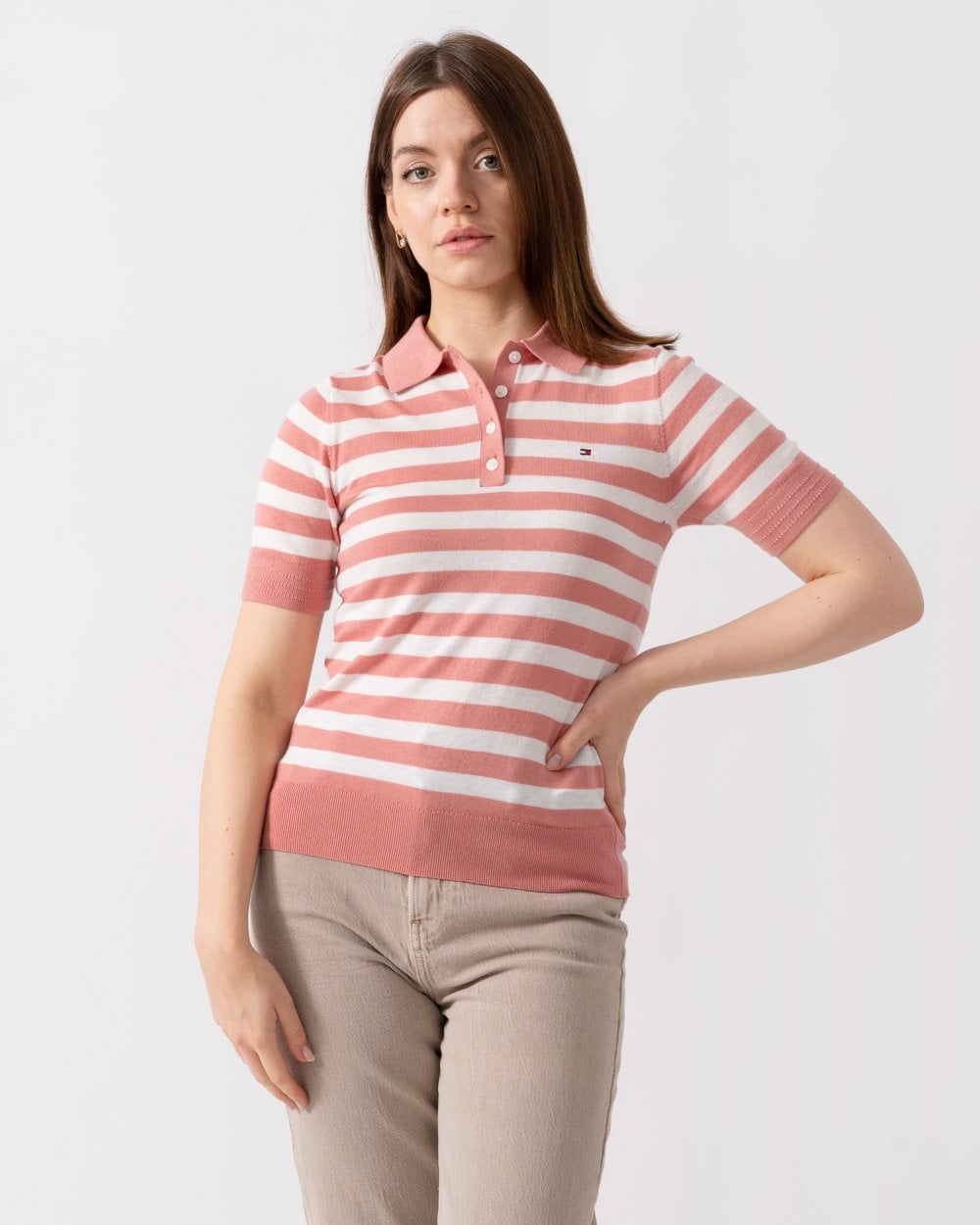 Tommy Hilfiger Lyocell Short Sleeve Womens Polo Sweatshirt