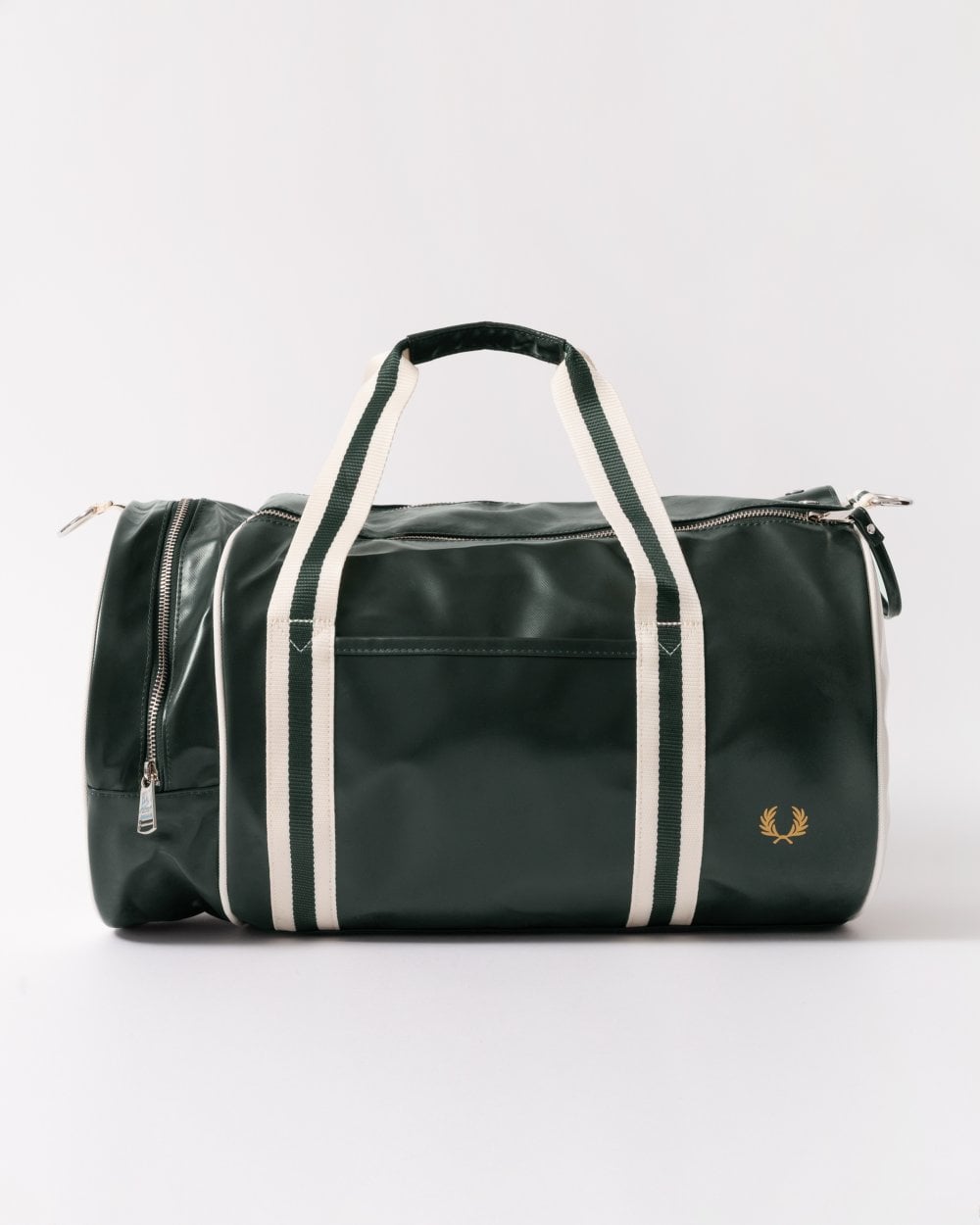 Fred Perry Recycled Polyester Classic Barrel Bag - Night Green/Ecru T11
