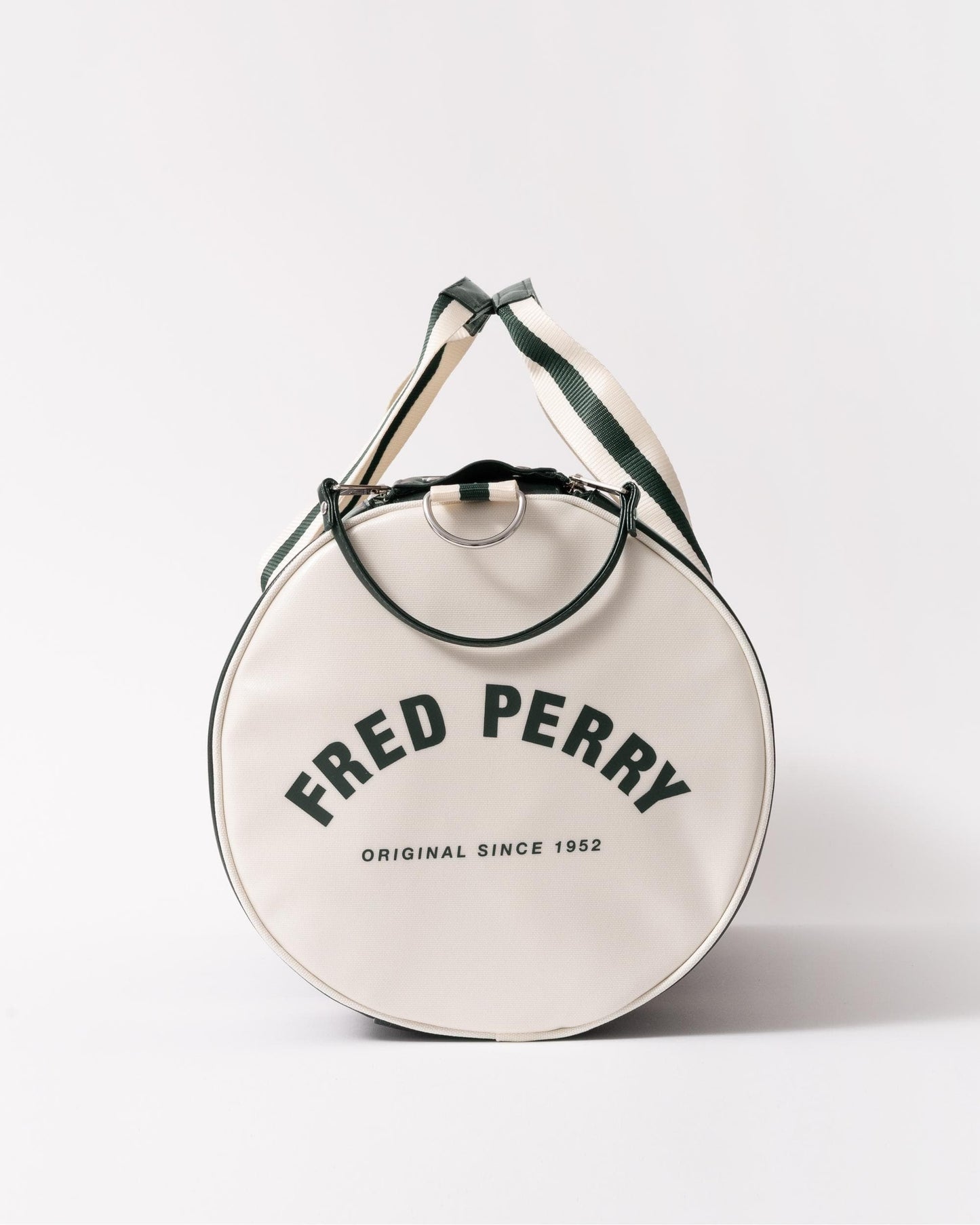 Fred Perry Recycled Polyester Classic Barrel Bag - Night Green/Ecru T11