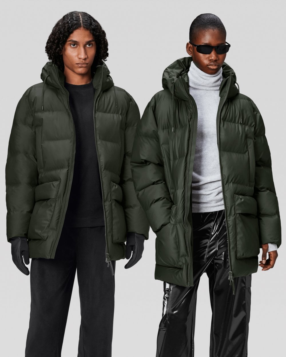 Rains Alta Long Puffer Cargo Jacket