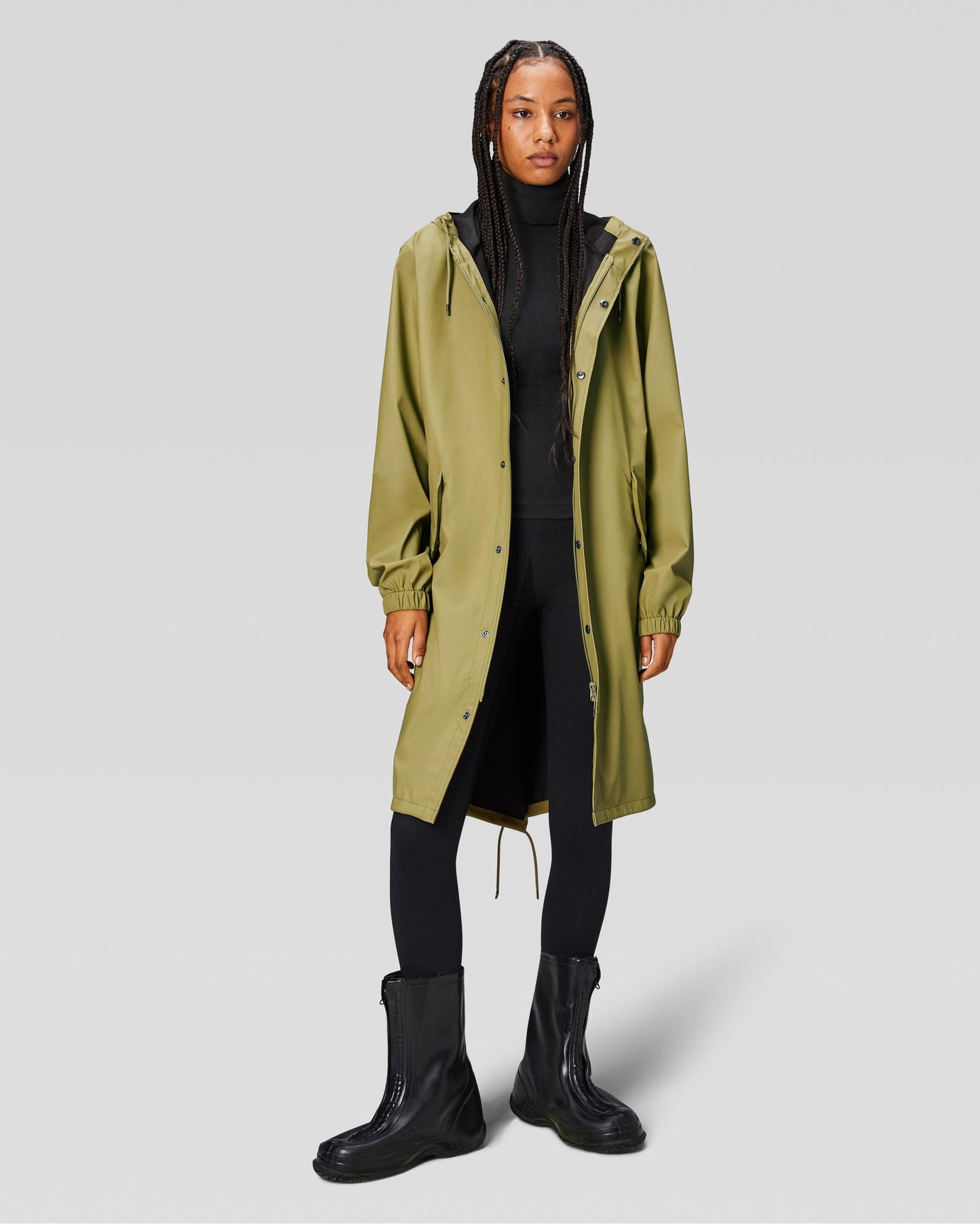 Rains Unisex Fishtail Parka - 44 Khaki