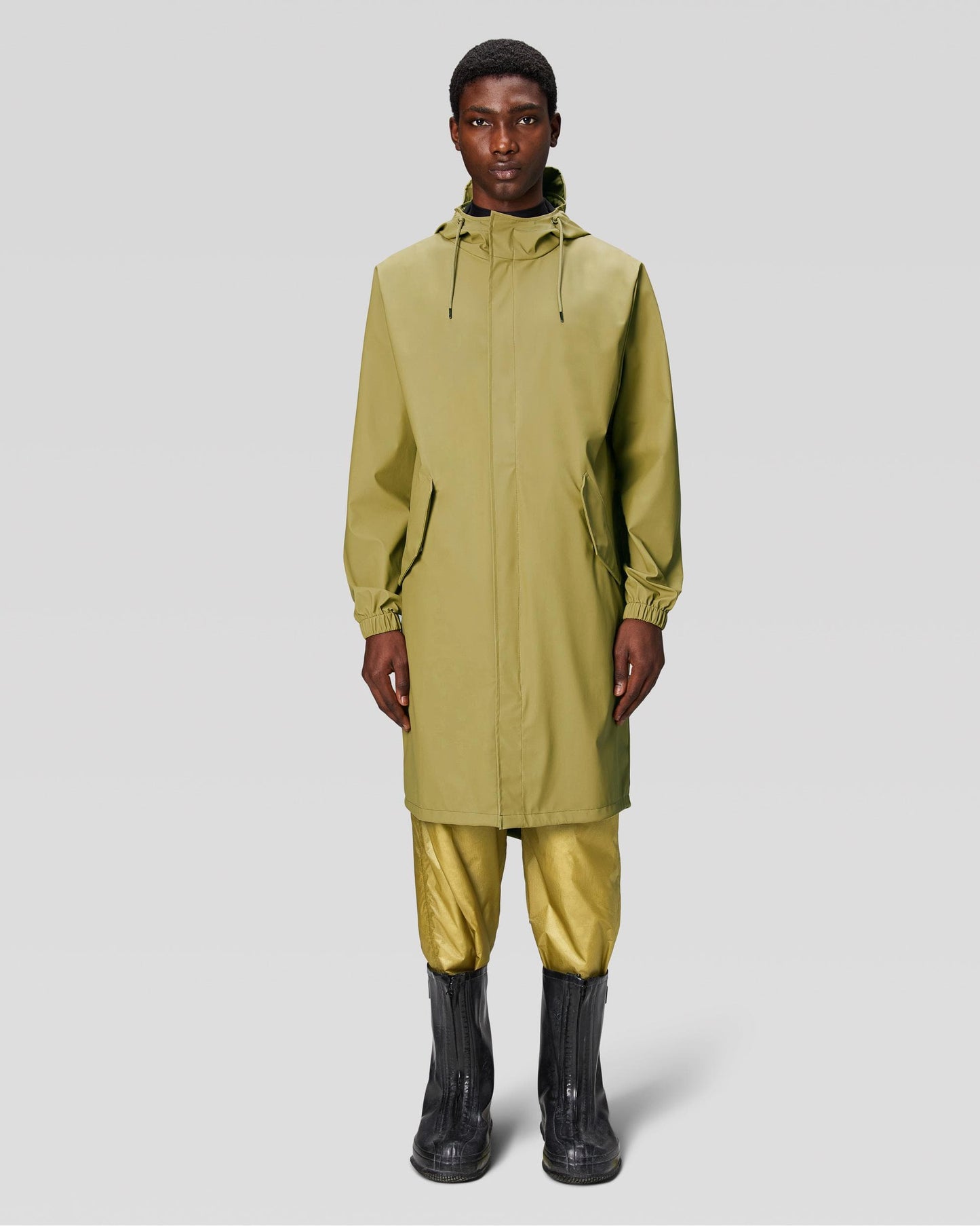 Rains Unisex Fishtail Parka - 44 Khaki