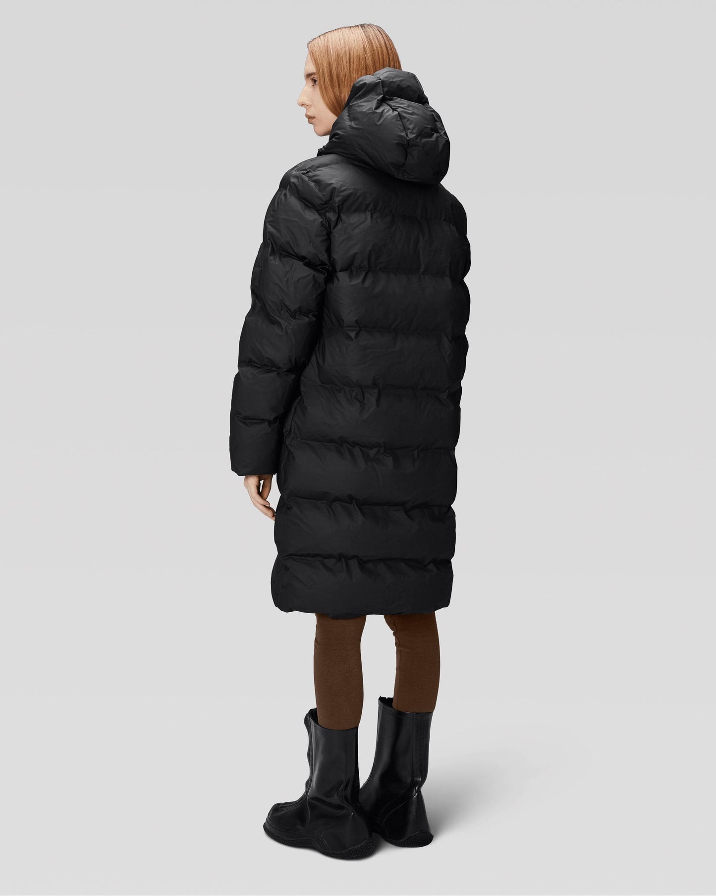 Rains Alta Long Unisex Puffer Jacket - 01 Black