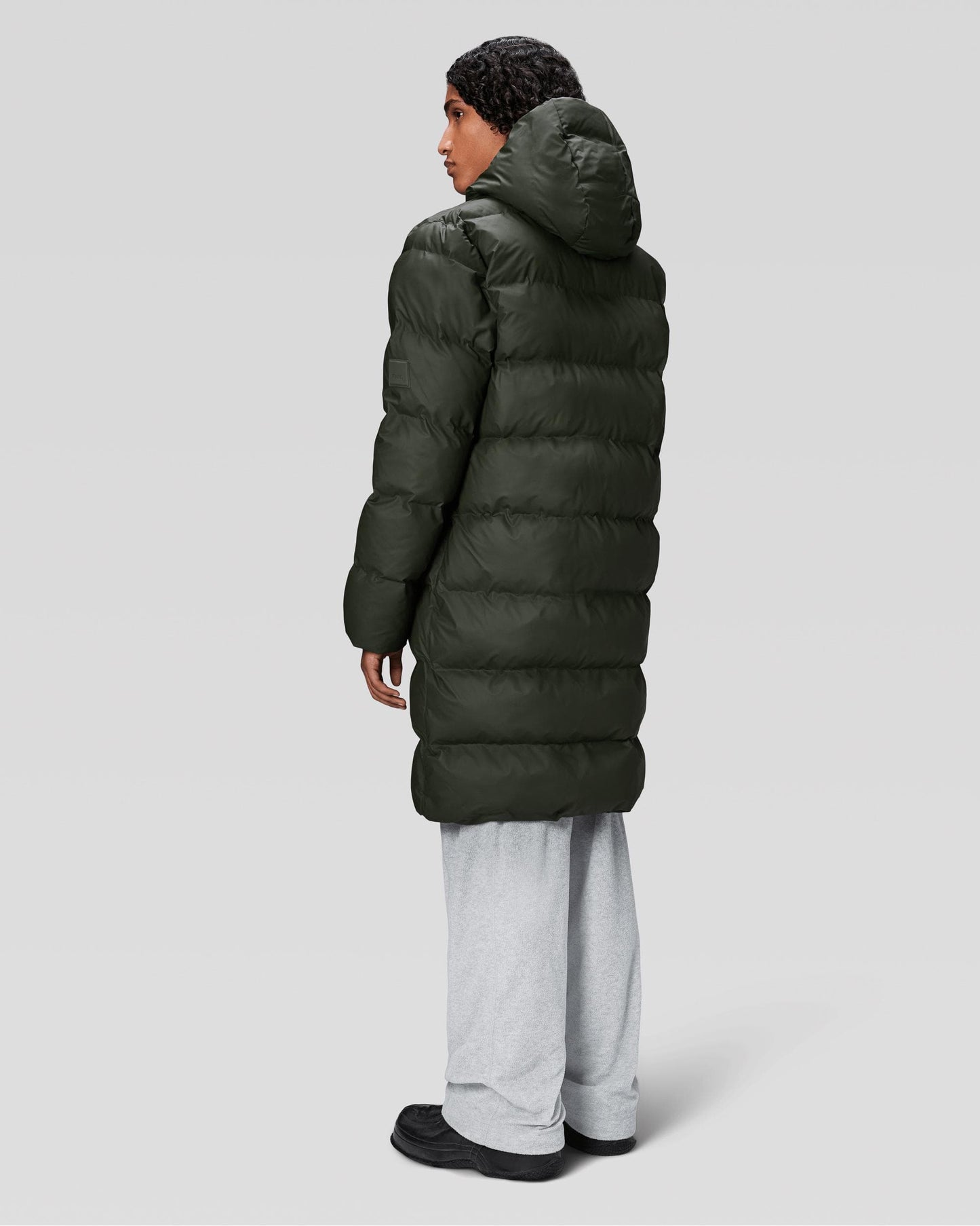 Rains Alta Long Unisex Puffer Jacket - 03 Green