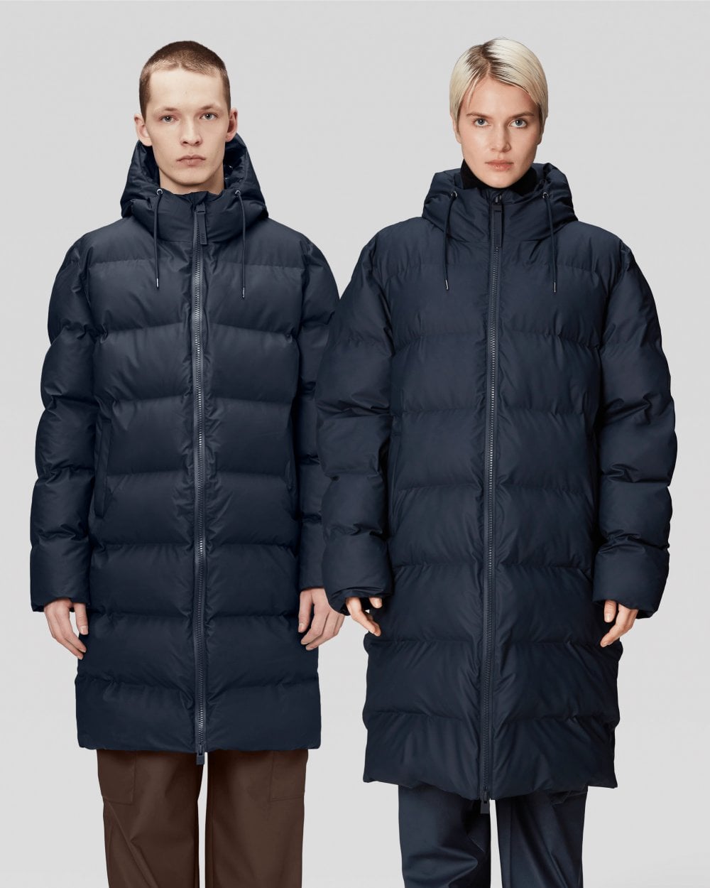 Rains Alta Long Unisex Puffer Jacket