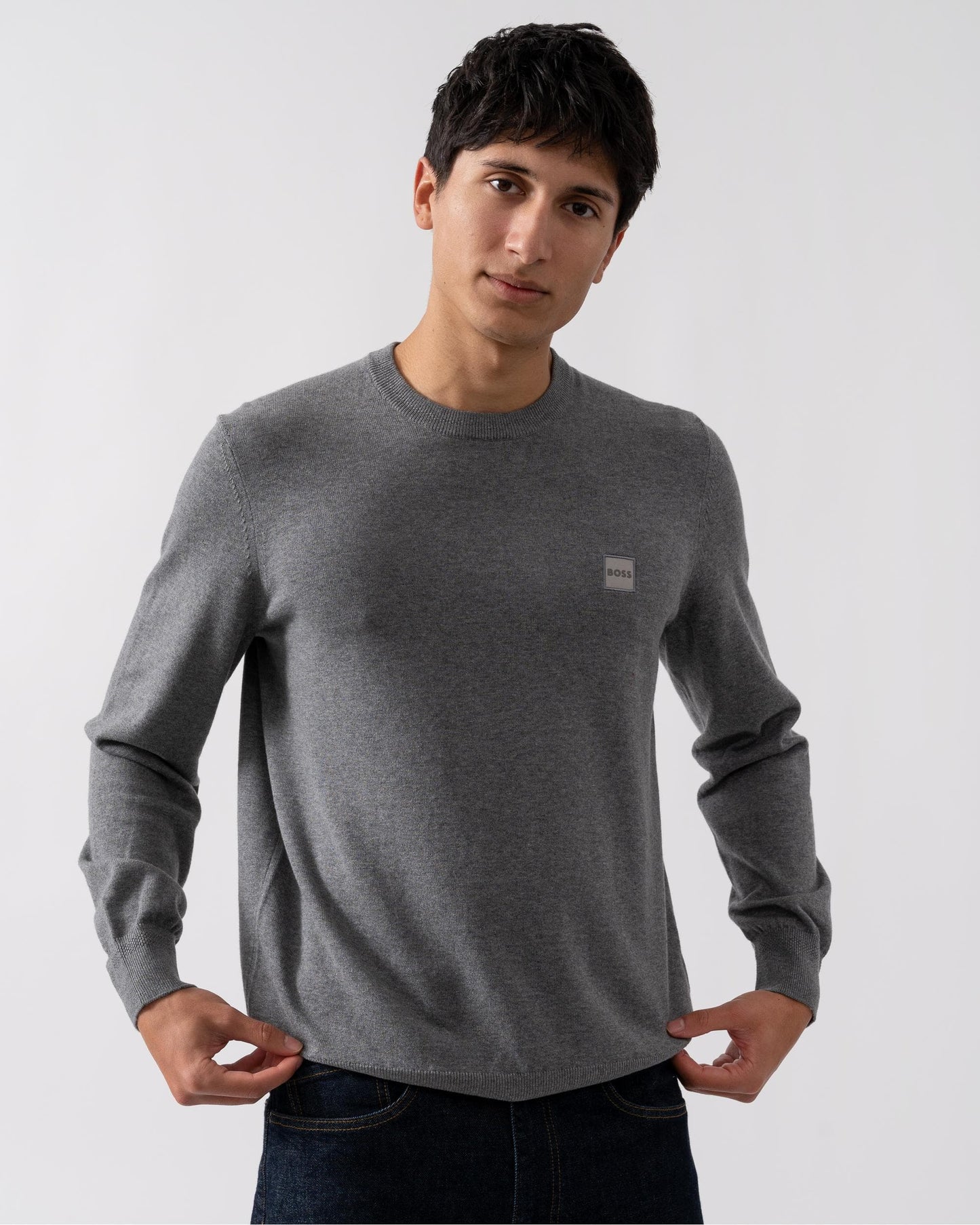 BOSS Orange Kanovano Mens Cotton-Cashmere Crew Neck Sweater