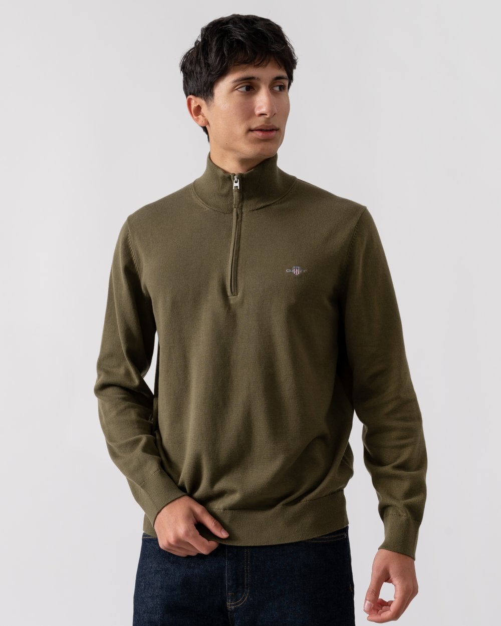 GANT Mens Classic Cotton Half zip Jumper