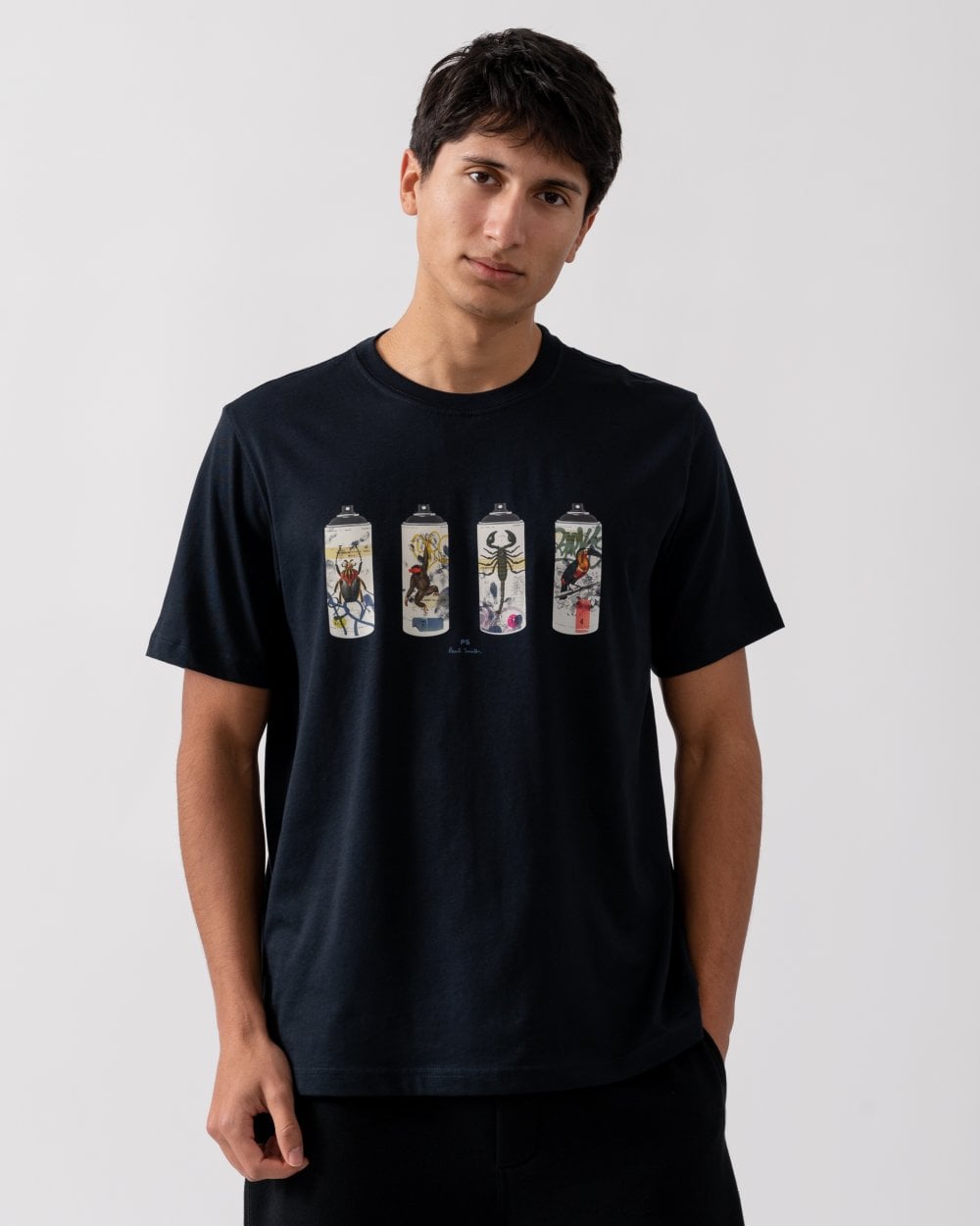 PS Paul Smith Mens Regular Fit Animal Spray Cans T-Shirt