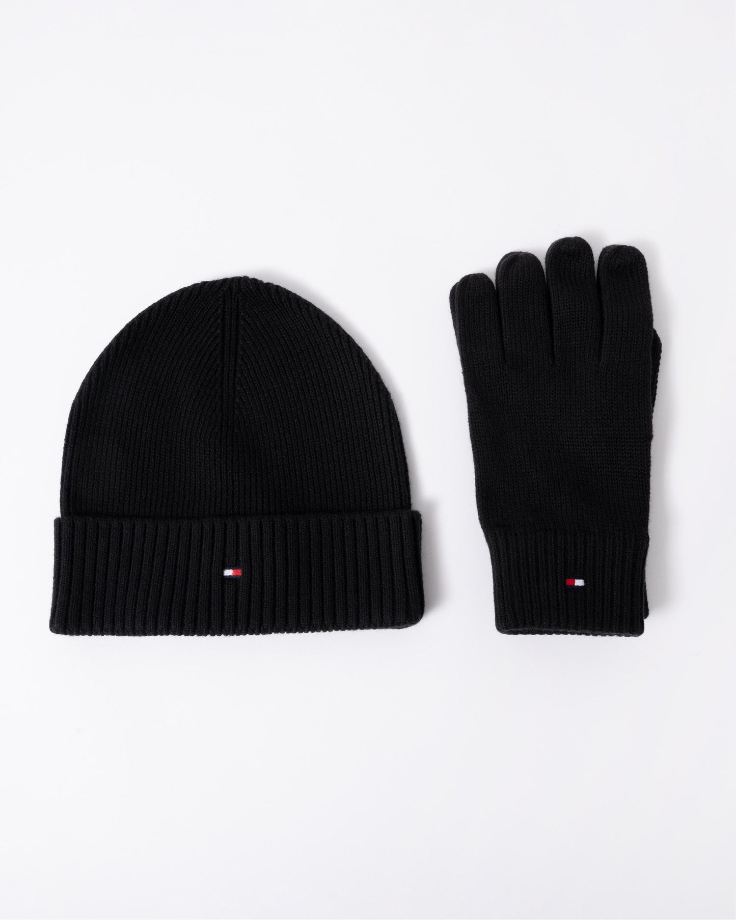 Tommy Hilfiger Flag Mens Pima Cotton Beanie & Scarf Gift Set
