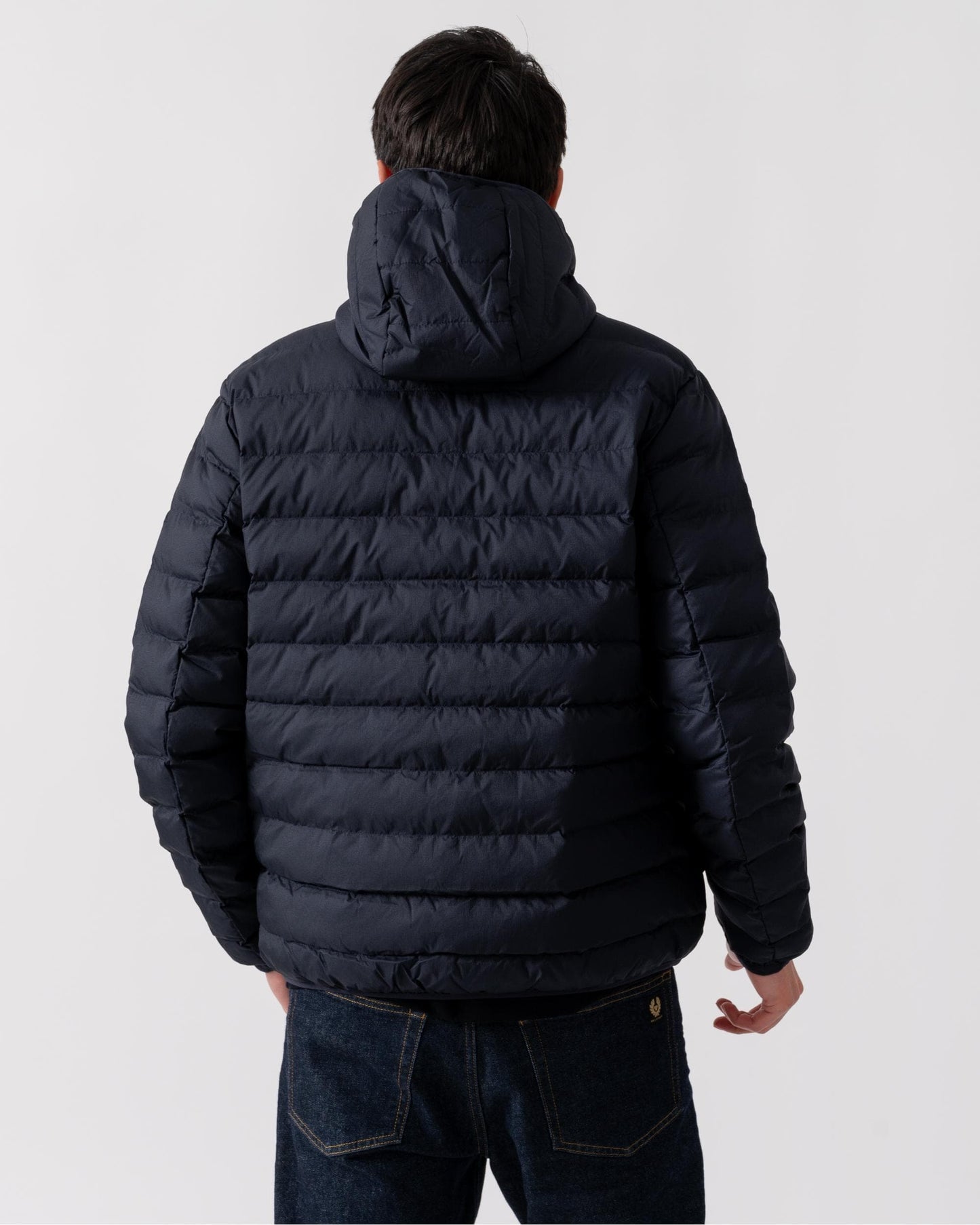 Fred Perry Mens Hooded Padded Jacket - Navy 608