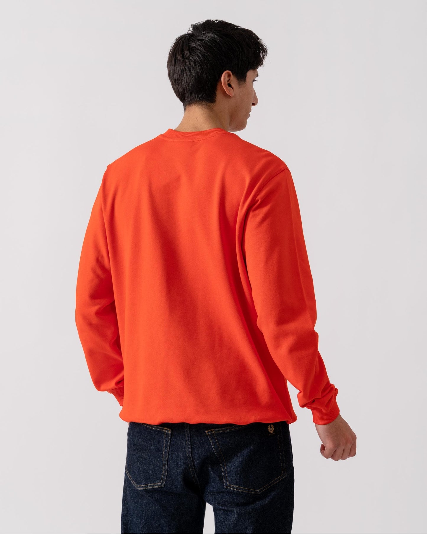 Fjallraven 1960 Logo Badge Mens Sweatshirt - Flame Orange 214