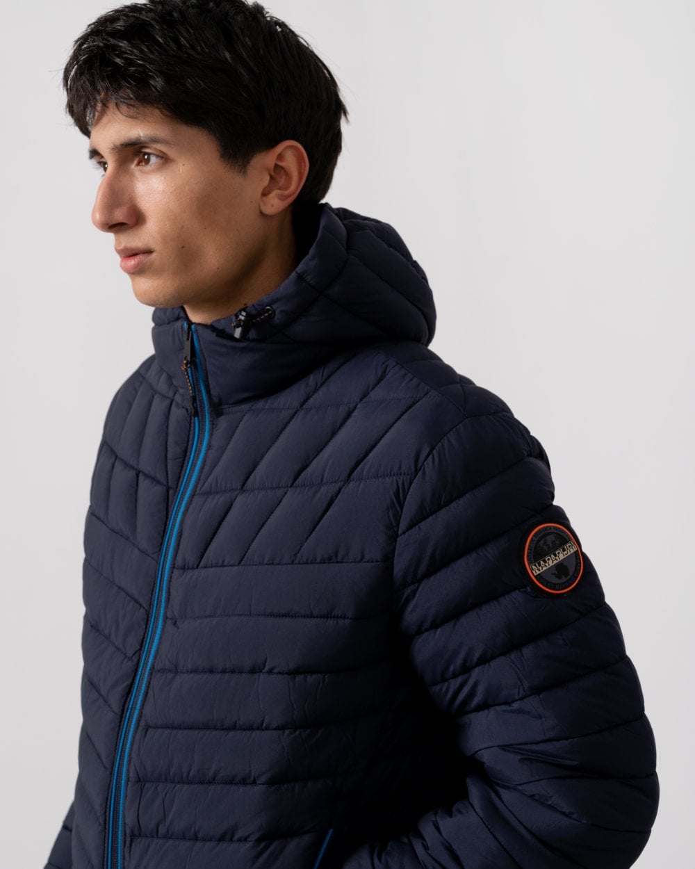 Napapijri A-Lapaz Mens Hooded Puffer Jacket - Blue Marine 176
