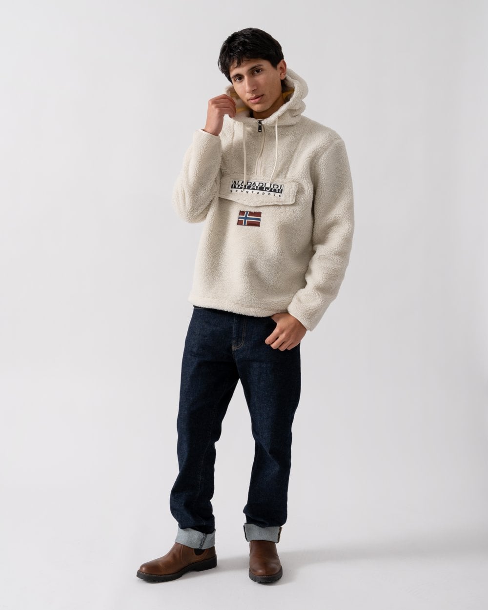 Napapijri Napapijri T-Burgee Curly Mens Half Zip Hooded Fleece