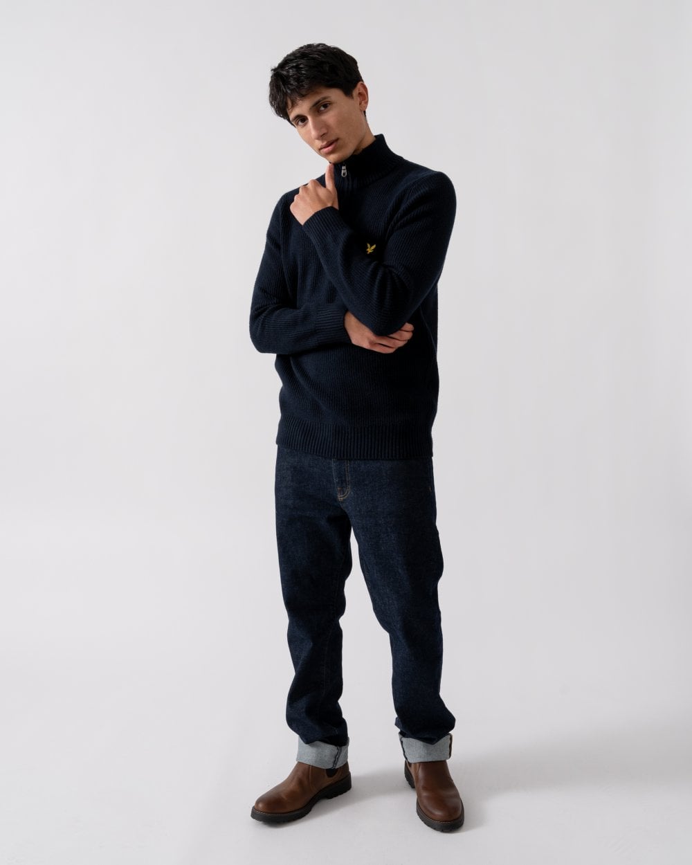 Lyle & Scott Lyle & Scott Shaker Stitch Mens Quarter-Zip Jumper