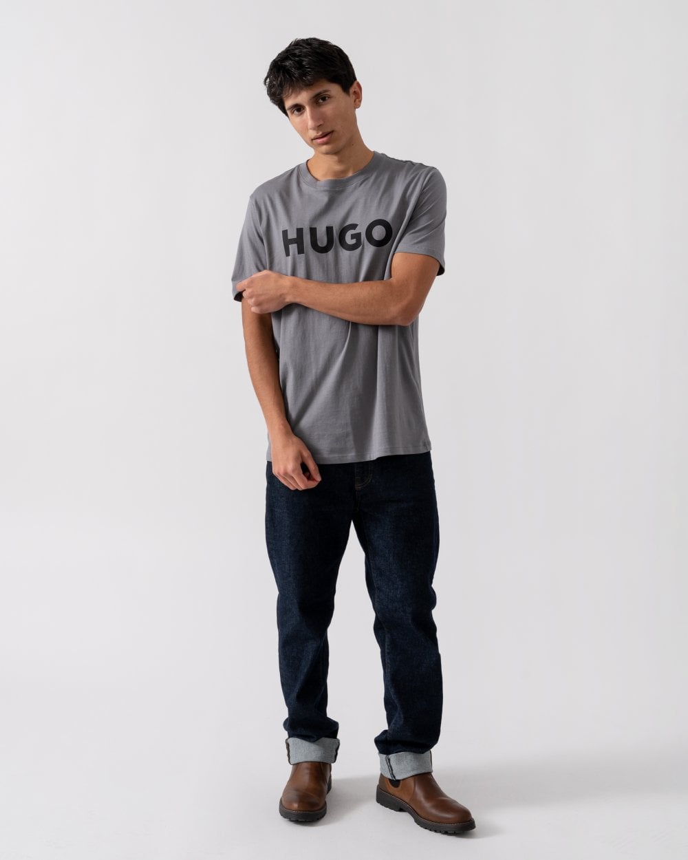 HUGO Dulivio Mens T-Shirt - Medium Grey 034