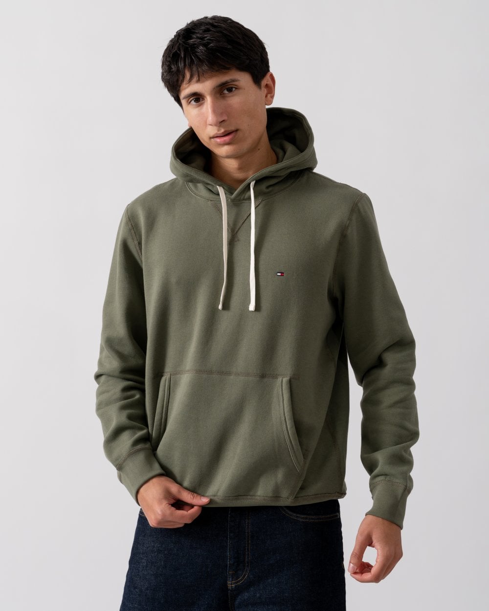 Tommy Hilfiger Essential Fleece Mens Hoodie - Battle Green