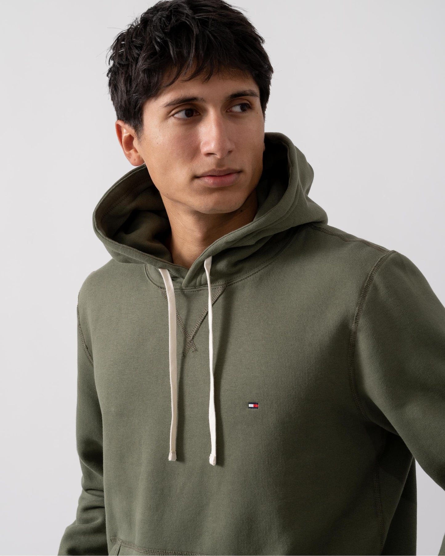 Tommy Hilfiger Essential Fleece Mens Hoodie - Battle Green